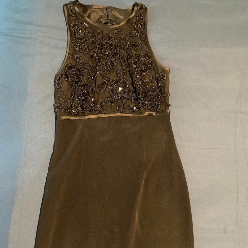 BLACK - cocktail - short - BEADED front - cut out back